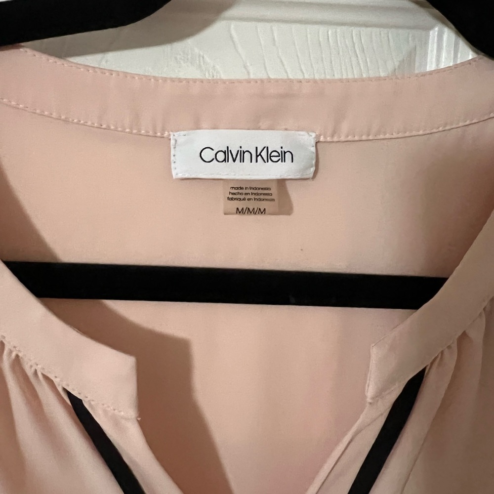 Calvin Klein Piped Split Neck Blouse. Size Medium… - image 3